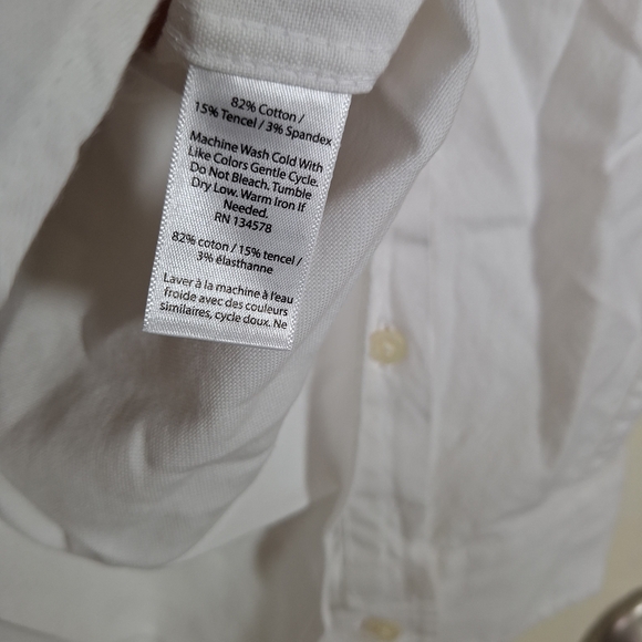 NWT Vineyard Vines Men Shoreline Solid Perfect Wash Poplin White Shirt Size 2XL - Picture 7 of 7